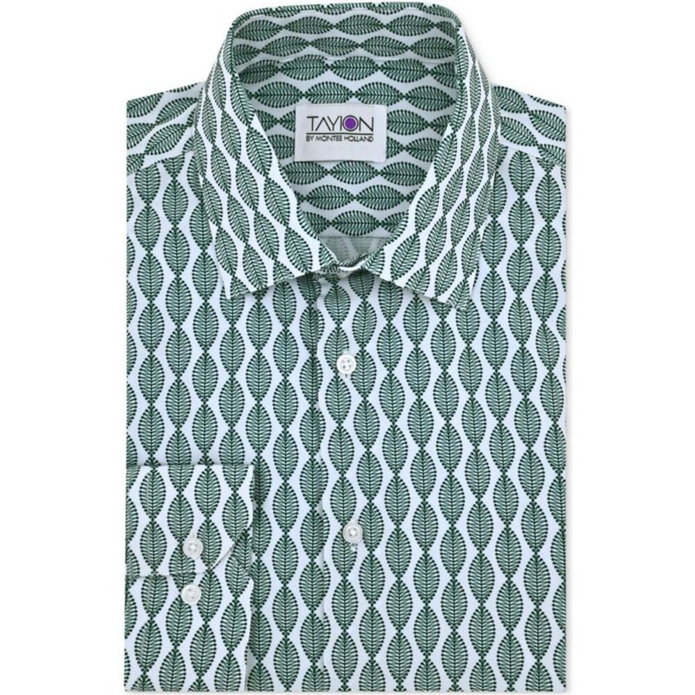 Tayion Collection Mens Printed Button Down Dress Shirt, , 15-15.5 Neck, DM